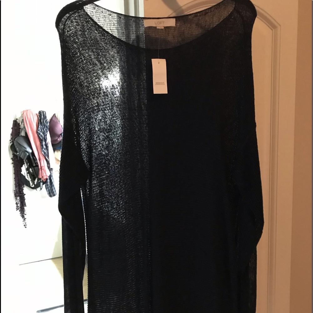 Navy blue cable sweater. Extra  long. Brand new.